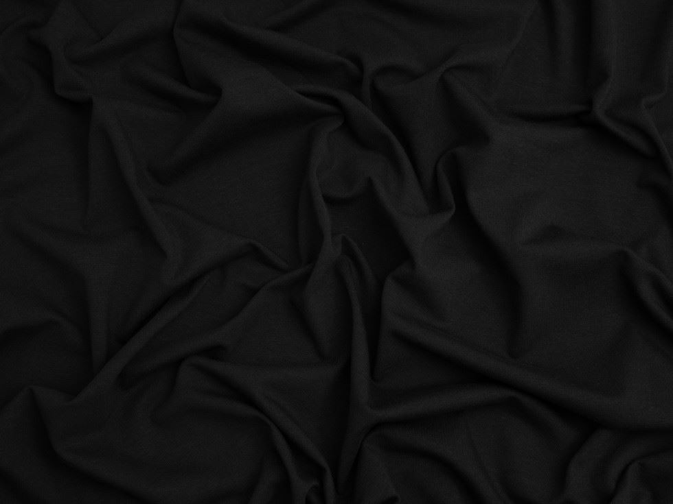 Minerva Core Range Cotton Lycra Jersey Stretch Knit Fabric Black-image