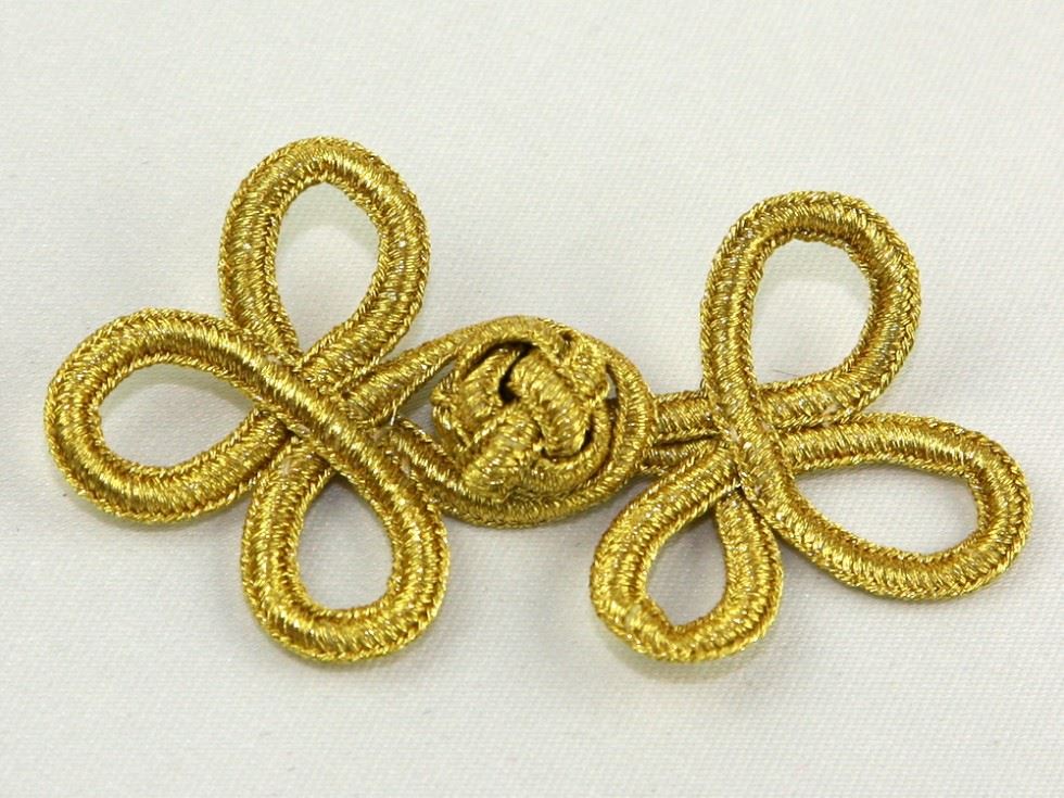 Chinese Button Frog Fasteners Gold