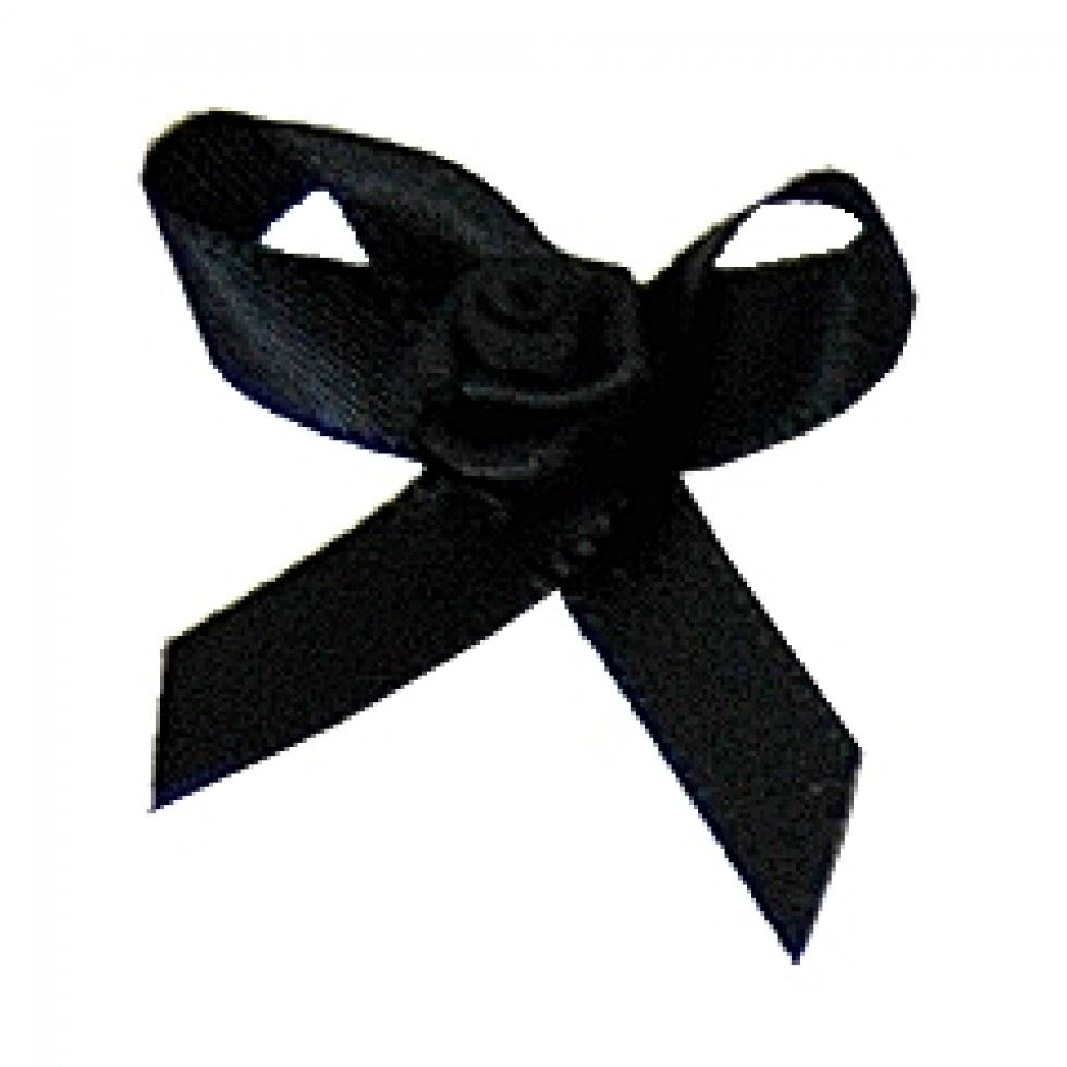 Berisfords 30 Black Ribbon Rose Centred Bows
