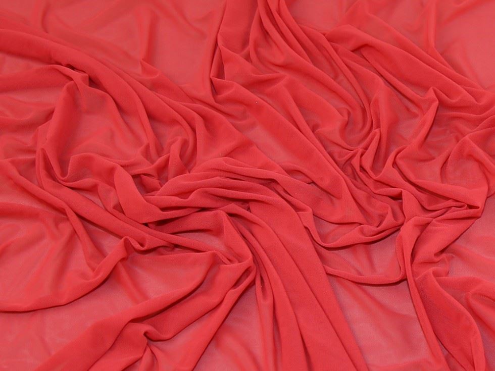 Lady Mcelroy Coral Pink Stretch Mesh Fabric