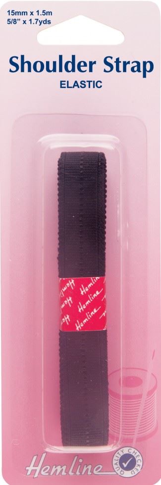 Hemline Black Shoulder Strap Elastic