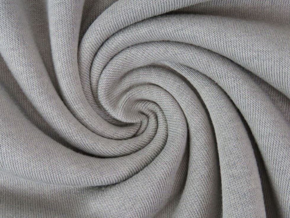 Minerva Core Range Grey Polycotton Fleece Back Sweatshirt Stretch Knit Fabric