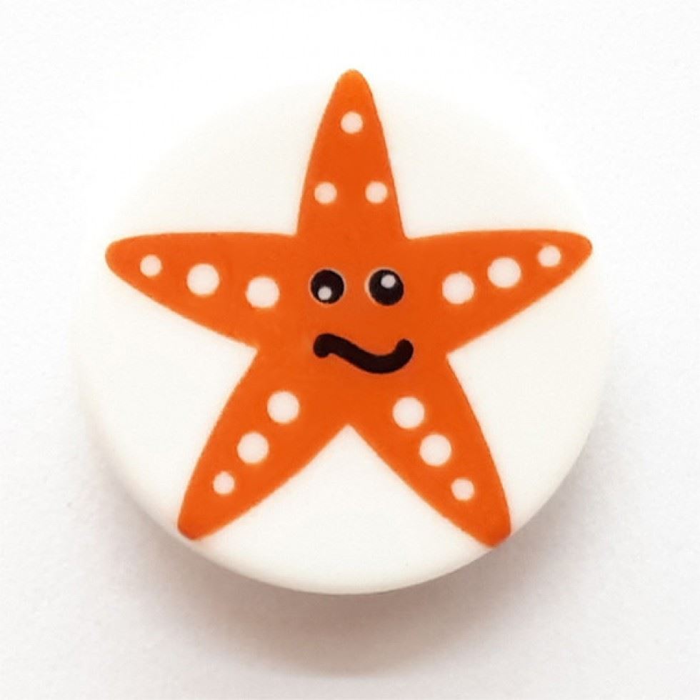 Dill Round Starfish Buttons (Value Pack) Orange
 