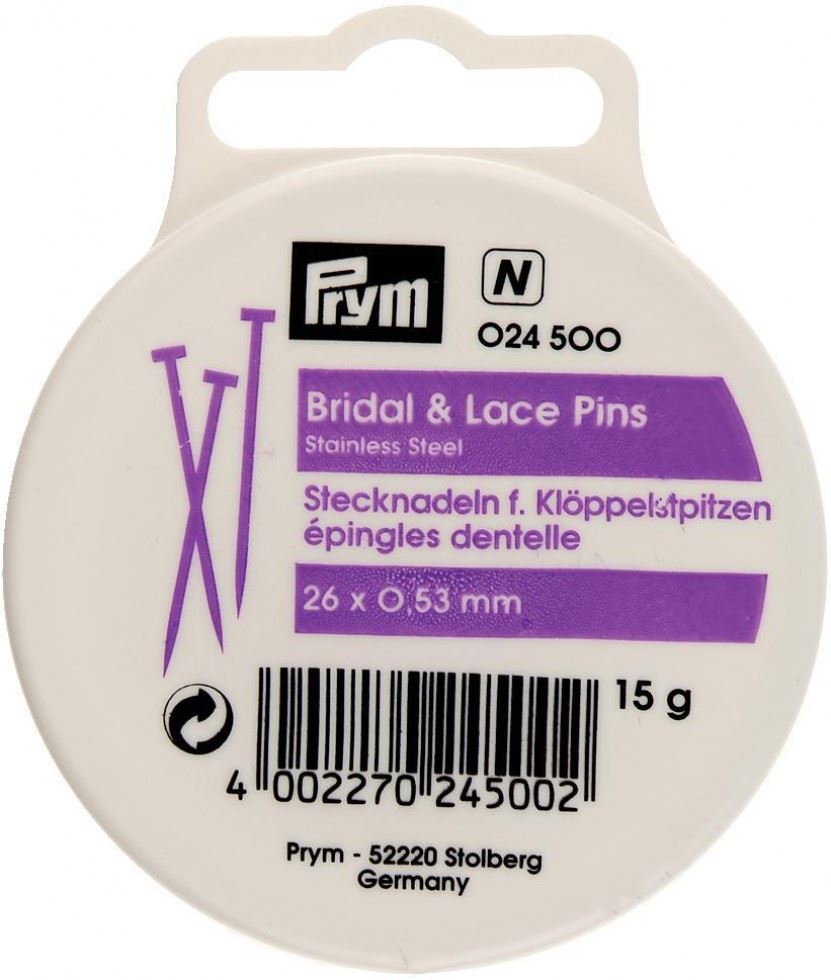 Prym Straight Bridal & Lace Pins Silver