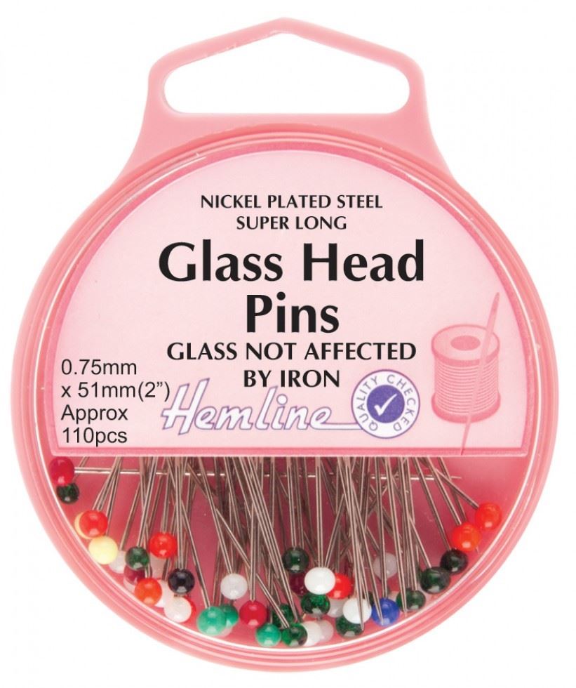 Hemline Glass Headed Pins