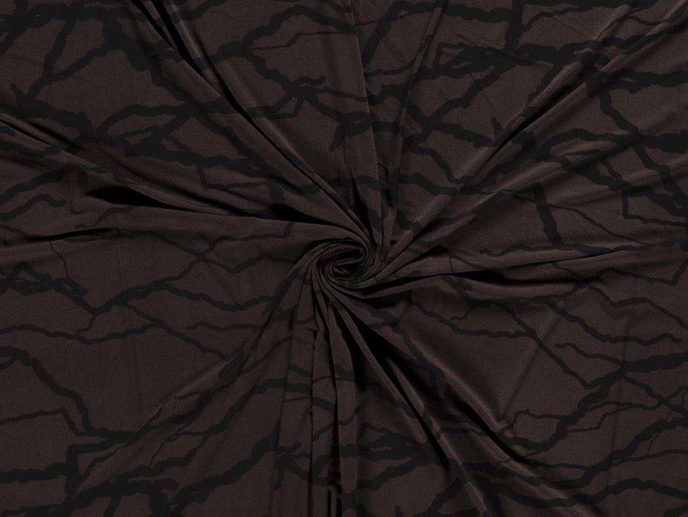 Brown Crepe Textured Stretch Knit Fabric