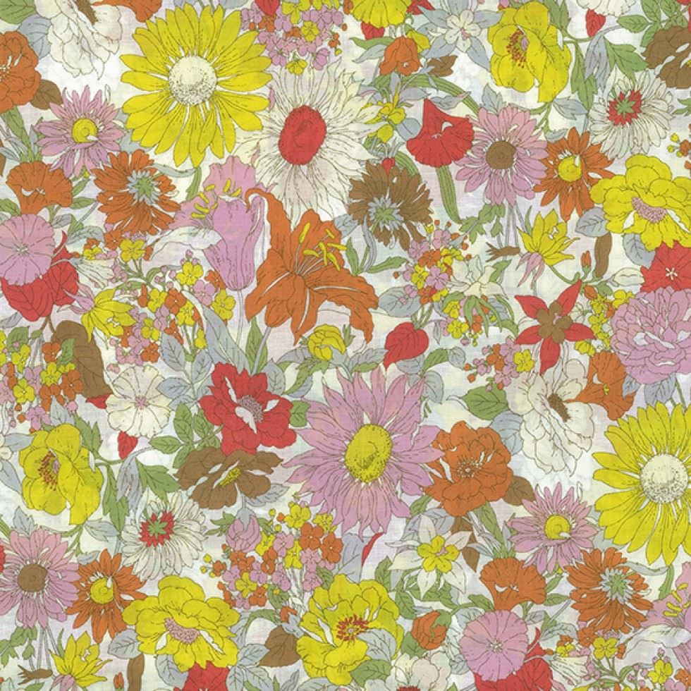 Kokka Orange Cotton Lawn Fabric