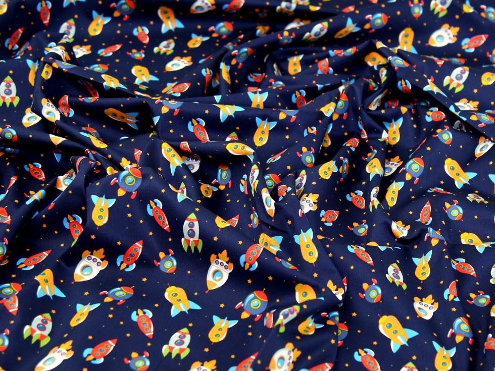 Deadstock 100% Cotton Poplin Fabric Navy Blue
 