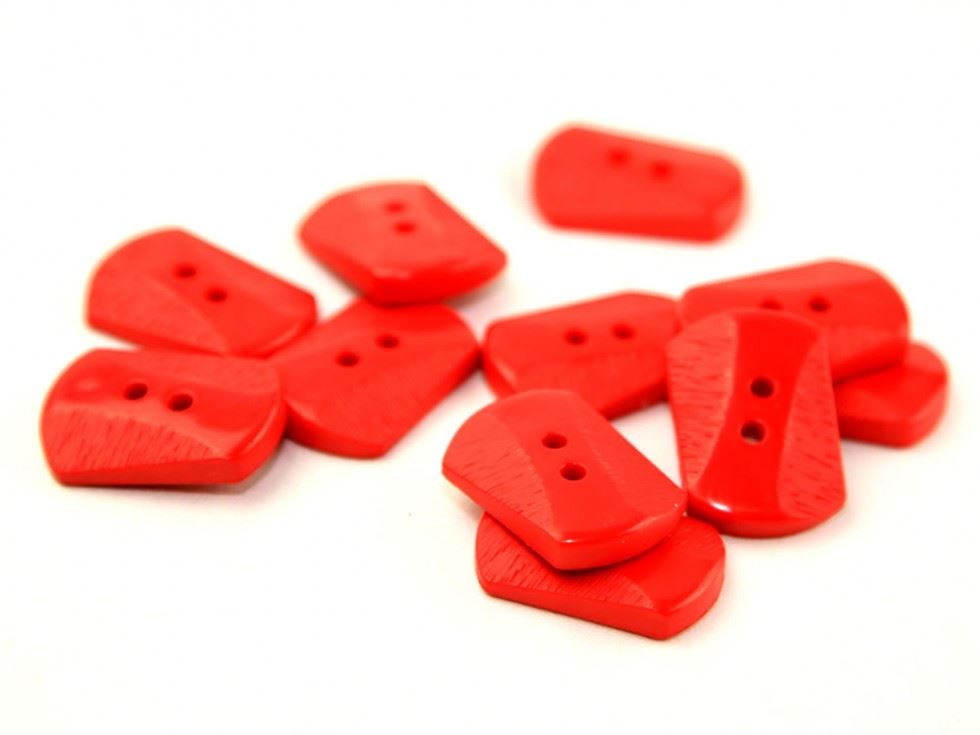 Dill Rectangular Carved Buttons (Value Pack) Red
 