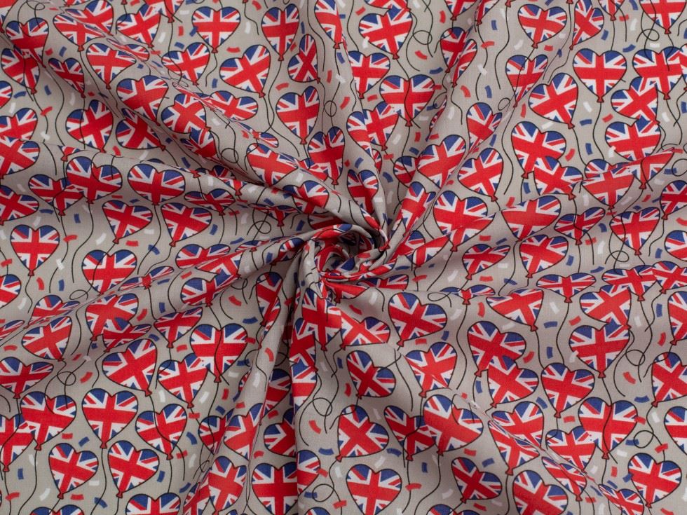 Printed Polycotton Fabric Grey
 