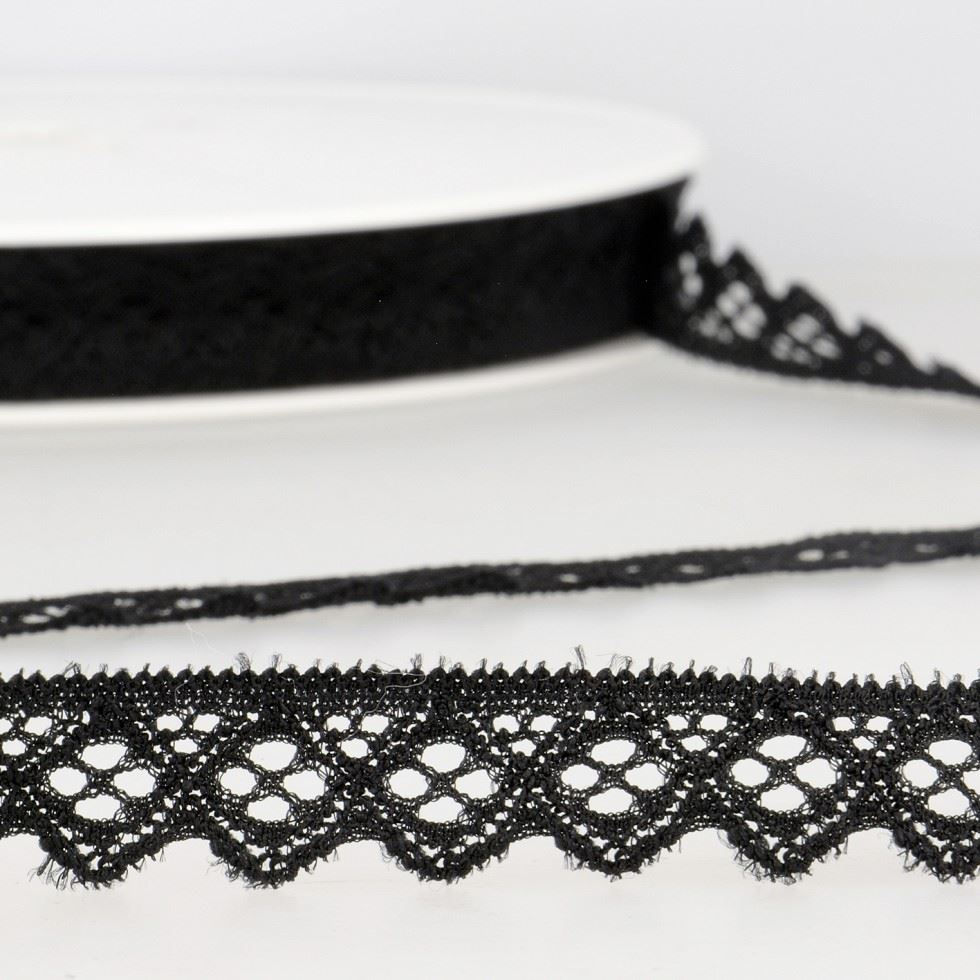 Stephanoise Black Stretch Lace Trim