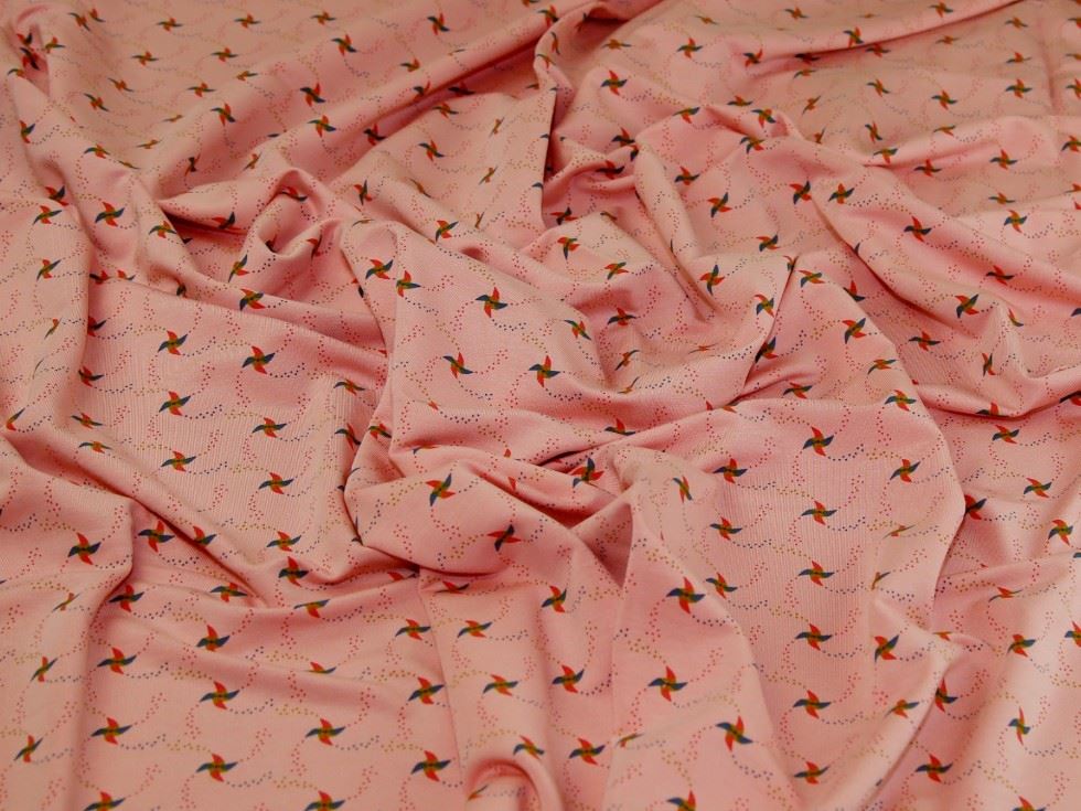 Pink Deadstock Modal Loop Back French Terry Stretch Knit Fabric