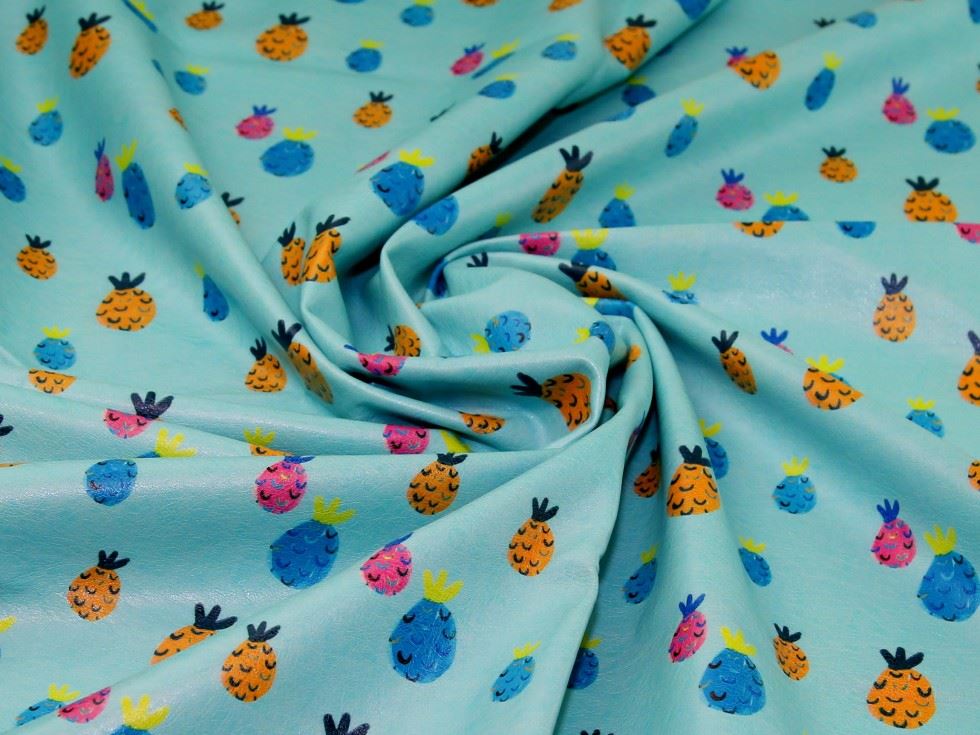 Blue Deadstock Faux Leather Fabric