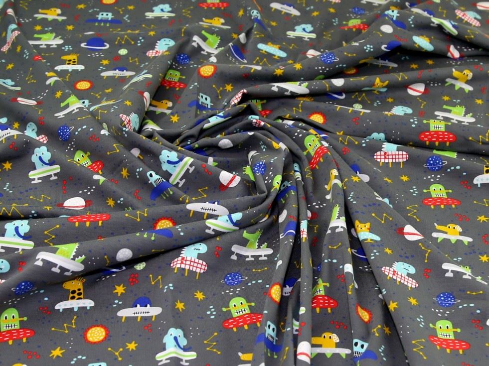 Grey Deadstock Cotton Jersey Stretch Knit Fabric