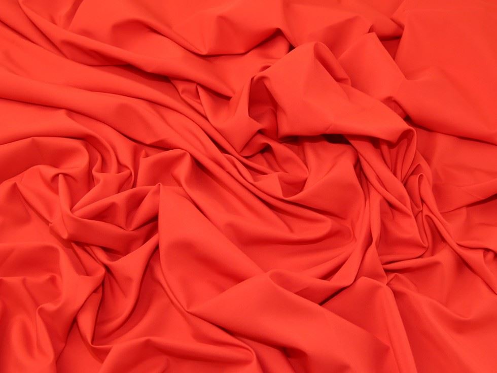 Red Deadstock Stretch Woven Lining Fabric