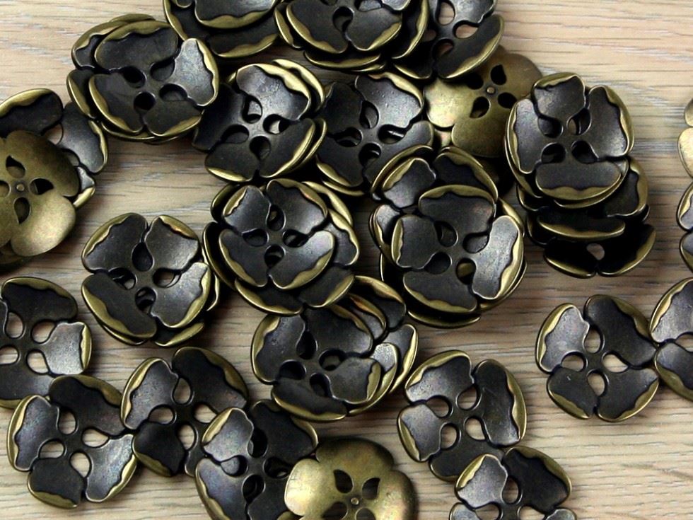 Trimits Bronze Flower Metal Buttons