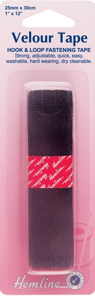 Hemline Black Sew On Velcro