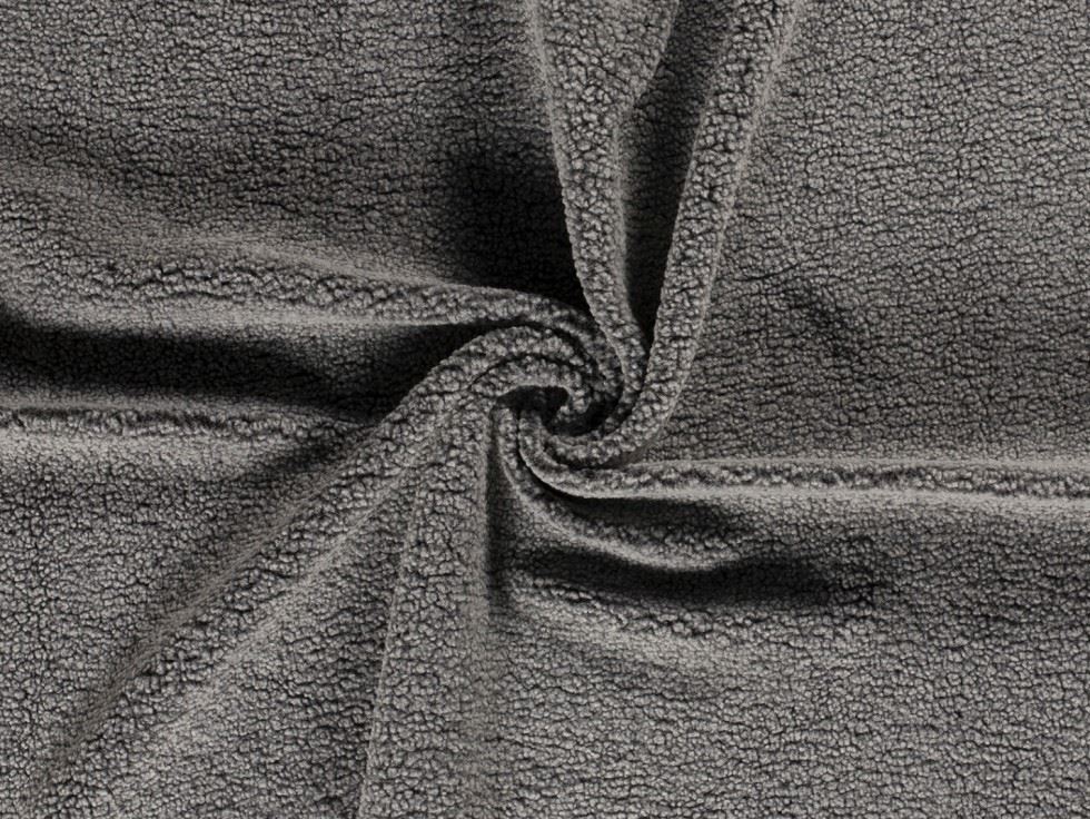 Teddy Faux Fur Coating Fabric Stone