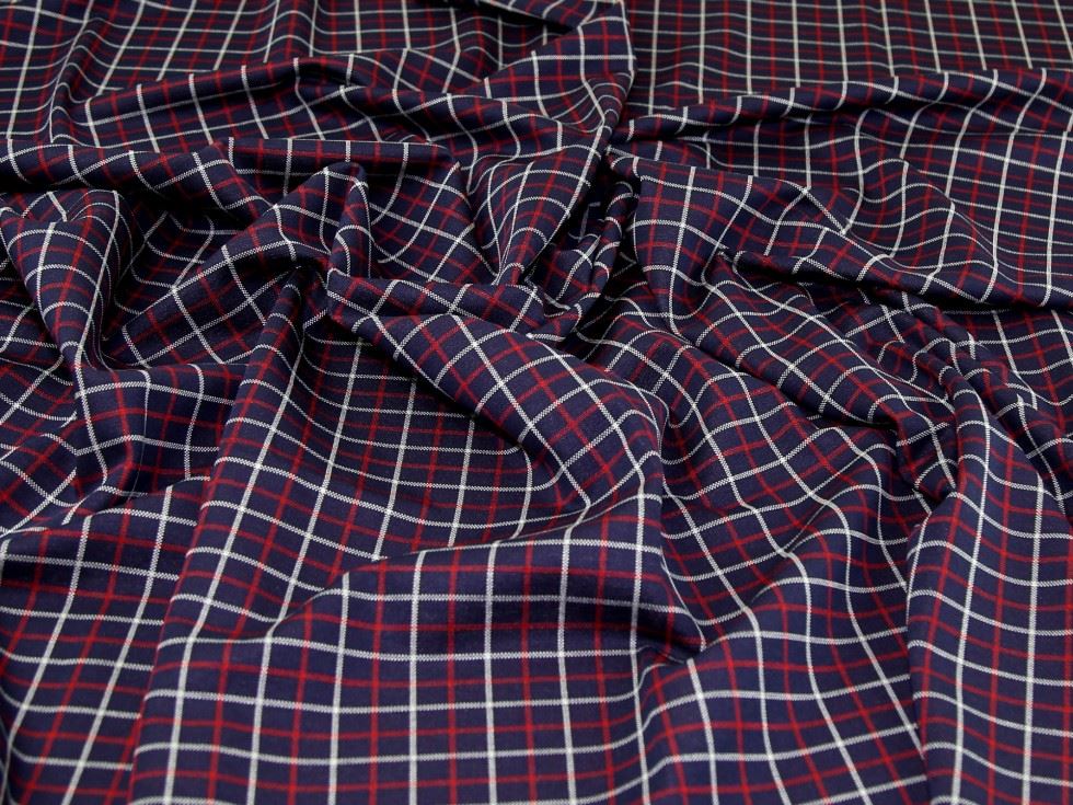 Deadstock Ponte Roma Double Stretch Knit Fabric Black & Red