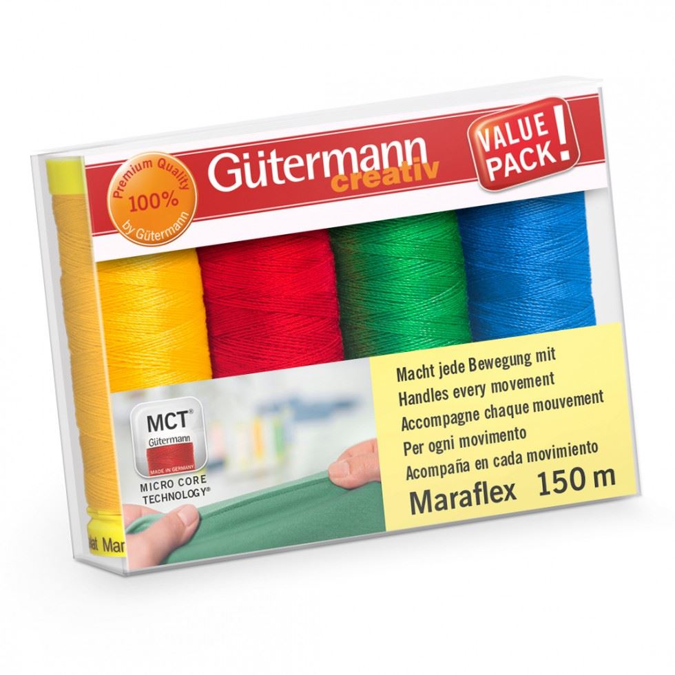 Gutermann Maraflex Elastic Stretch Thread Set Brights