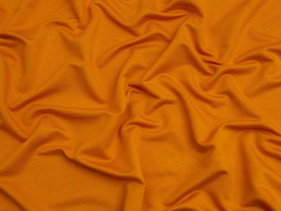 EcoVero Viscose Loop Back Jersey Stretch Knit Fabric Ochre
 