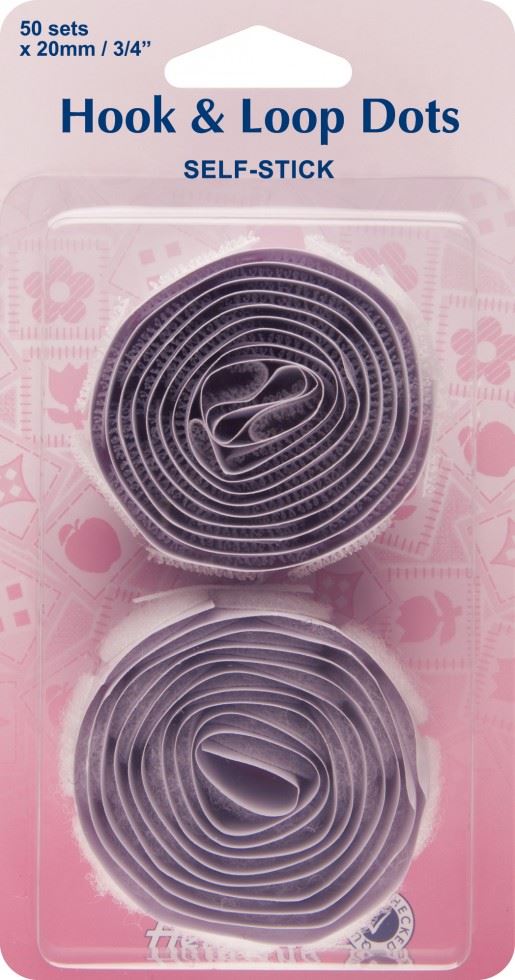 Hemline White Stick On Velcro Coins