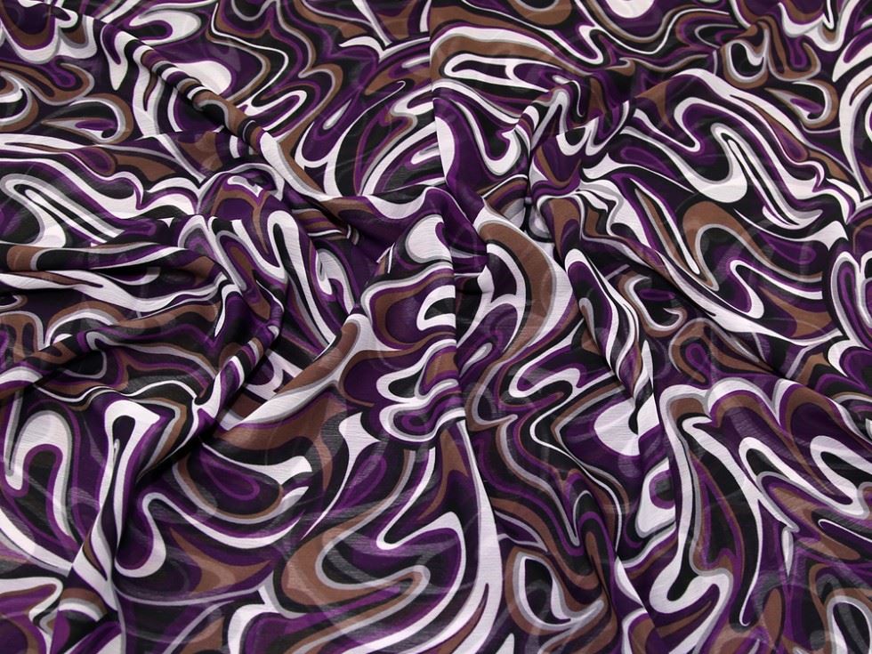 Plum Deadstock Crinkle Sheer Chiffon Fabric