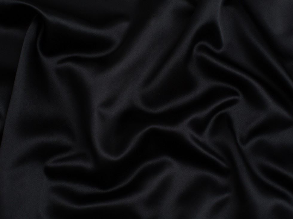 Black Matte Polyester Satin Fabric
