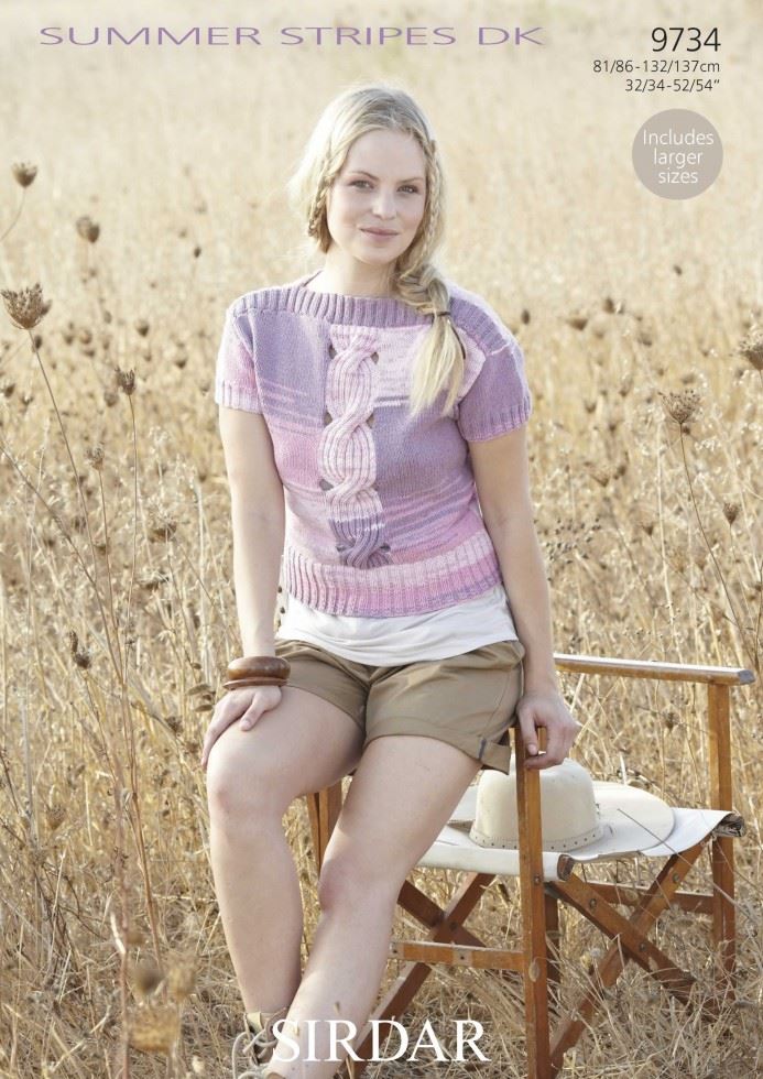 Sirdar Summer Stripes Knitting Pattern 9734
 