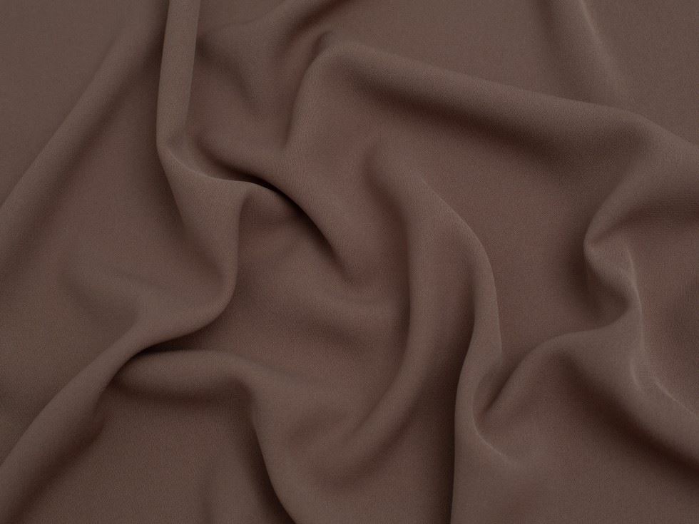 Minerva Core Range Mocha Prestige Polyester Crepe Fabric
