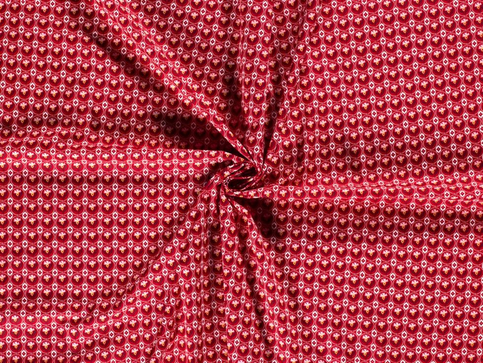 100% Cotton Poplin Fabric Red