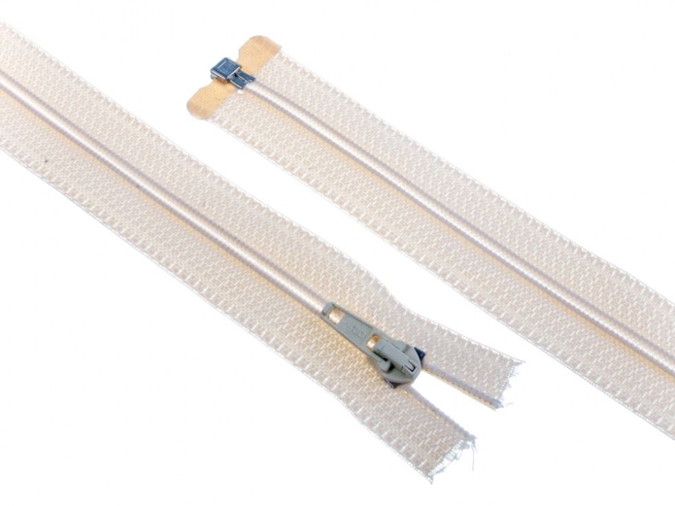 Nylon Open End Coat Zips Cream
 