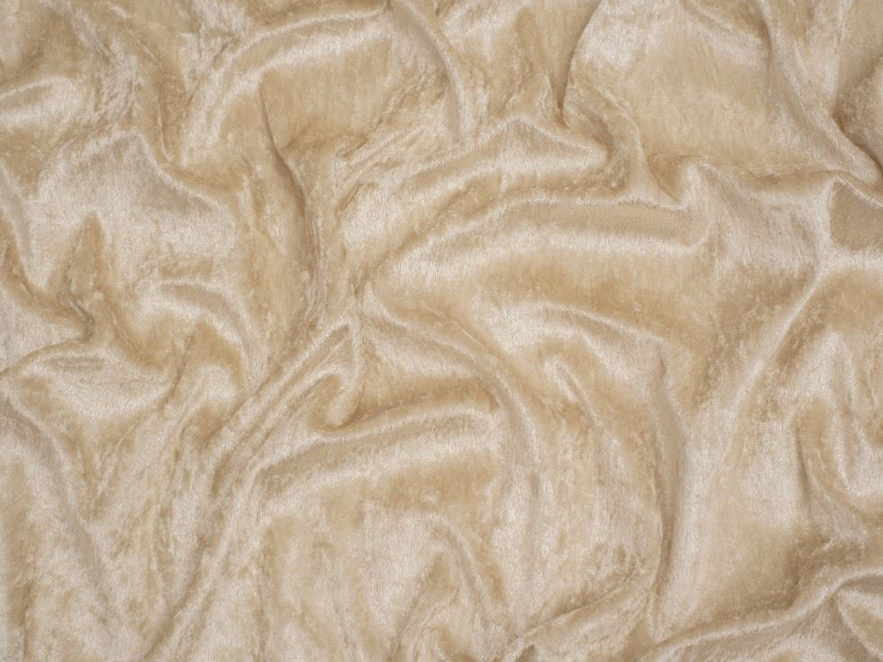 Minerva Core Range Crush Velvet Stretch Knit Fabric Beige
 