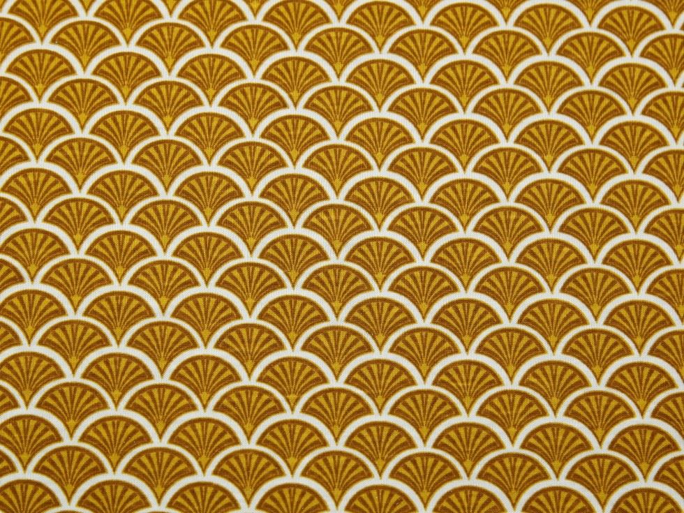 Stof France PUL Coated Jersey Stretch Knit Fabric Gold