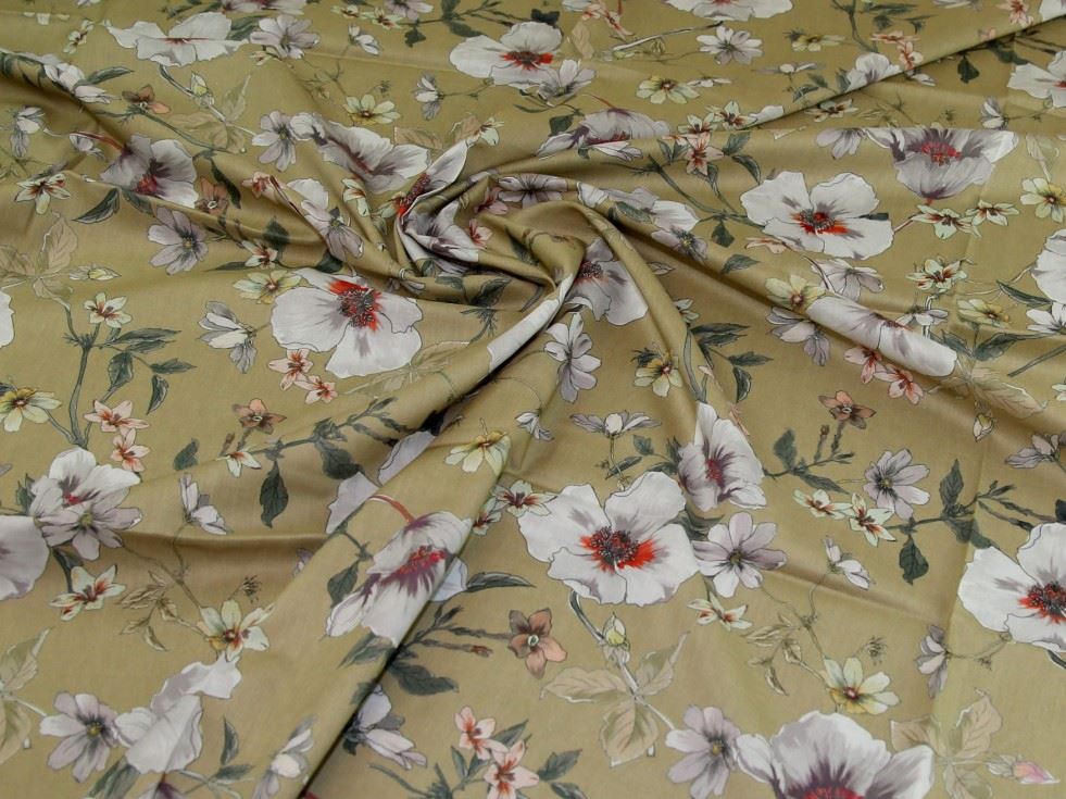 John Louden Taupe Cotton Lawn Fabric