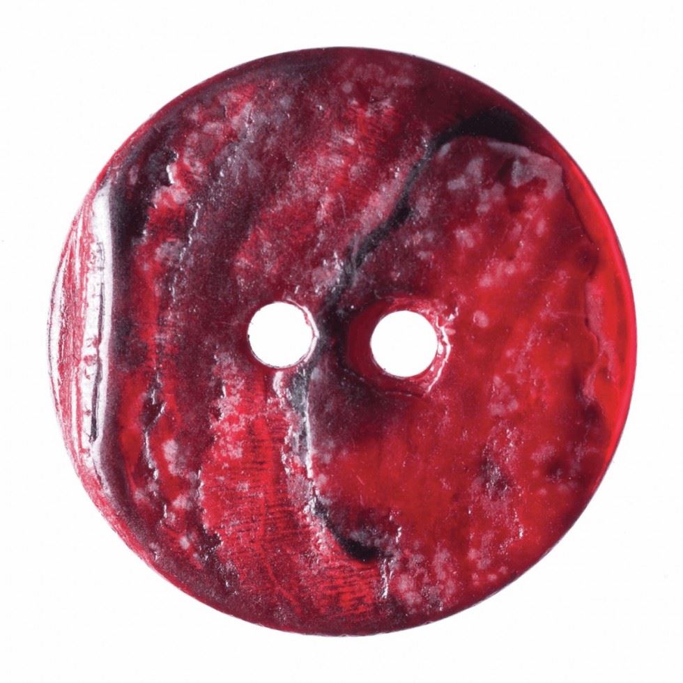 Hemline Red Round Shell Buttons