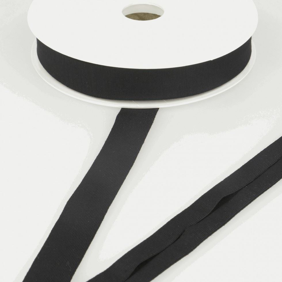 Stephanoise Viscose Jersey Bias Binding Tape Black