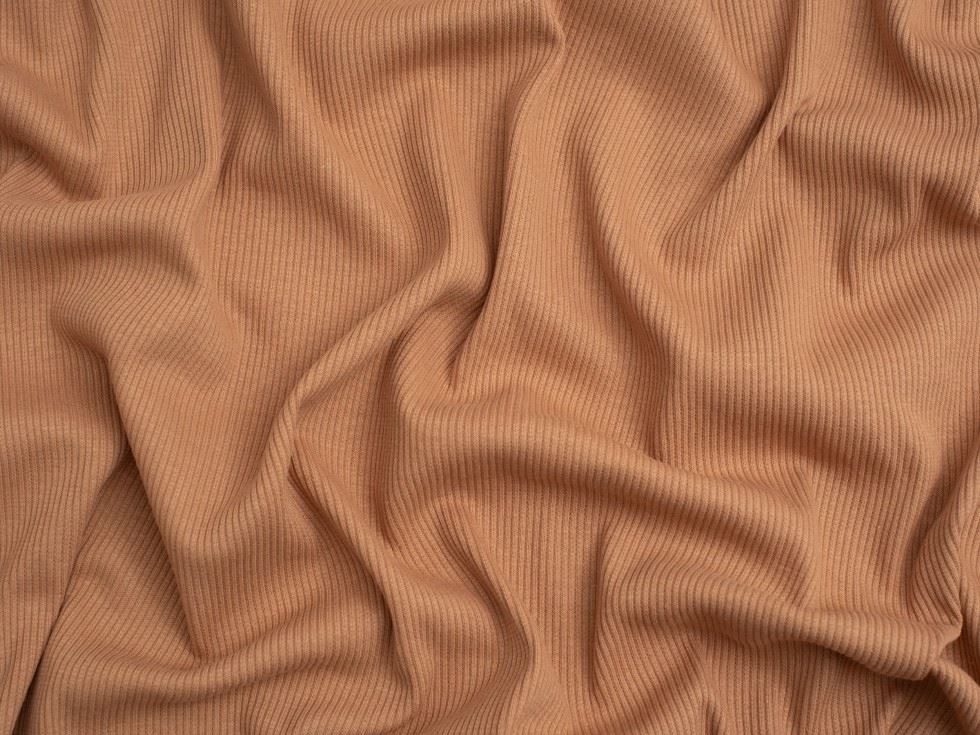 Minerva Core Range Cotton Rib Stretch Knit Fabric Salmon