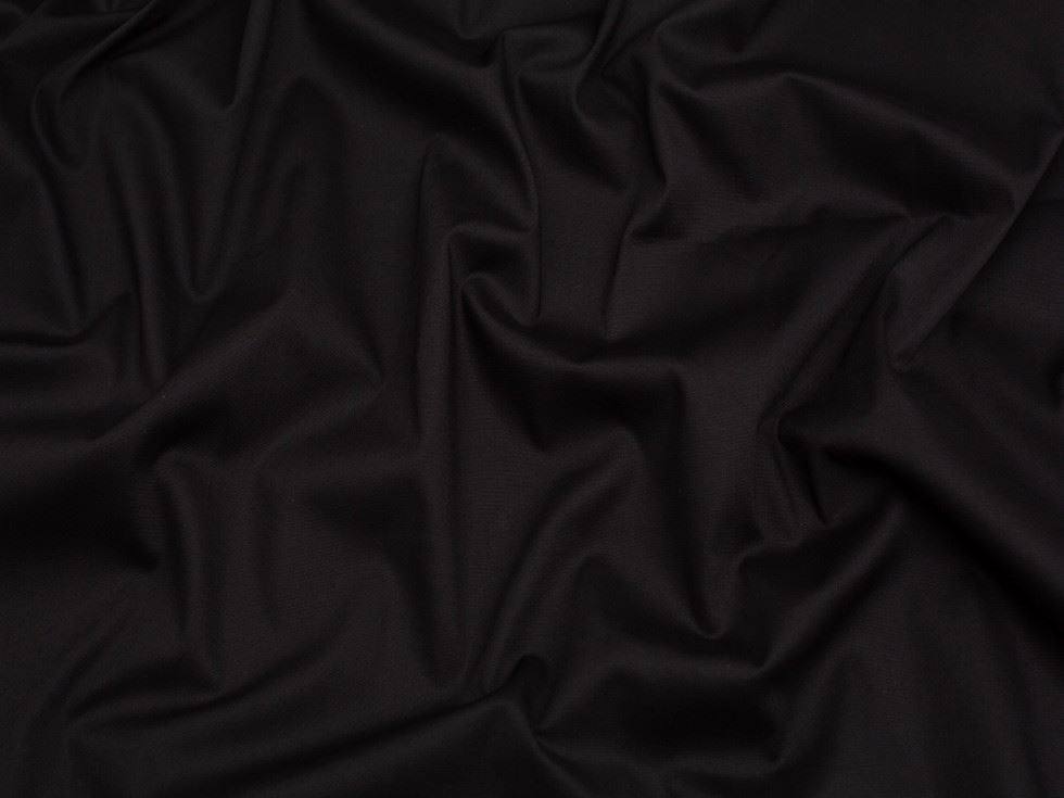 Minerva Core Range Black Bci Stretch Woven Cotton Poplin Fabric