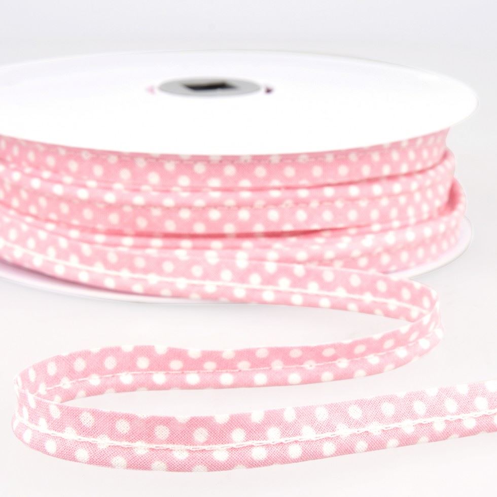 Stephanoise Polka Dot Flanged Piping Light Pink
 