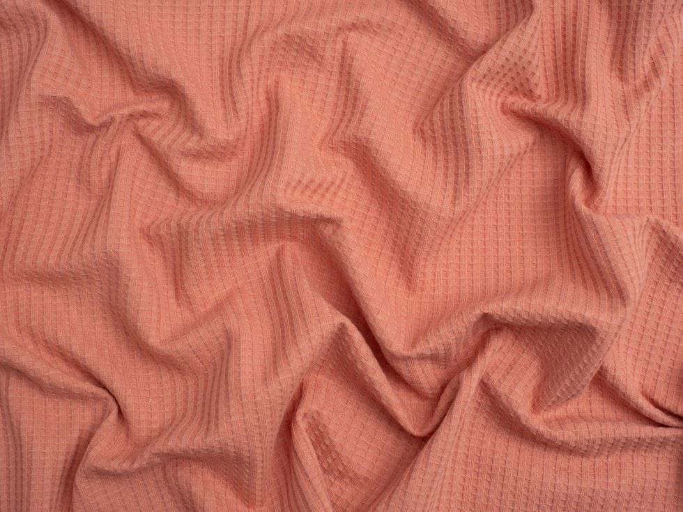 Minerva Core Range Waffle Textured Stretch Knit Fabric Rose Pink
 
