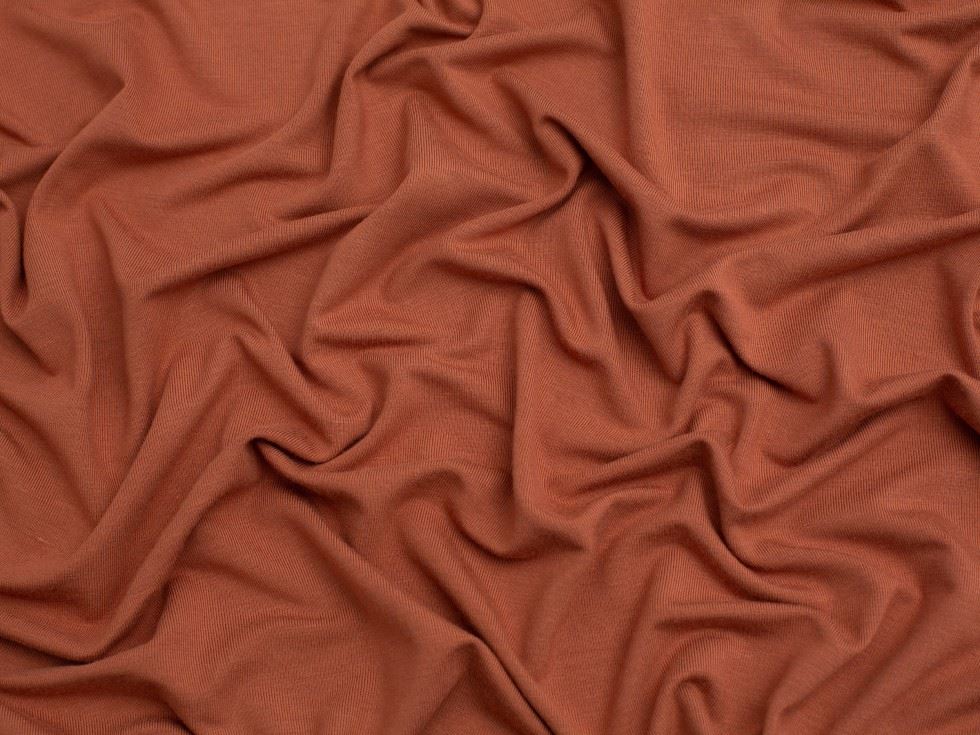Minerva Core Range Terracotta Bamboo Jersey Stretch Knit Fabric
