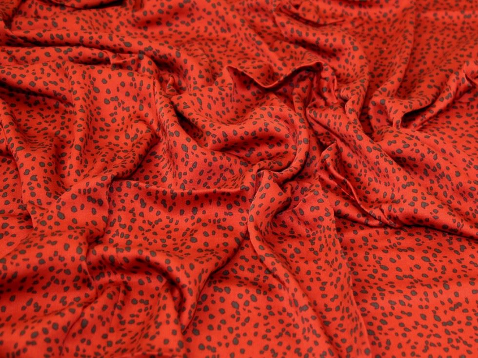 Russet Deadstock Viscose Challis Fabric
