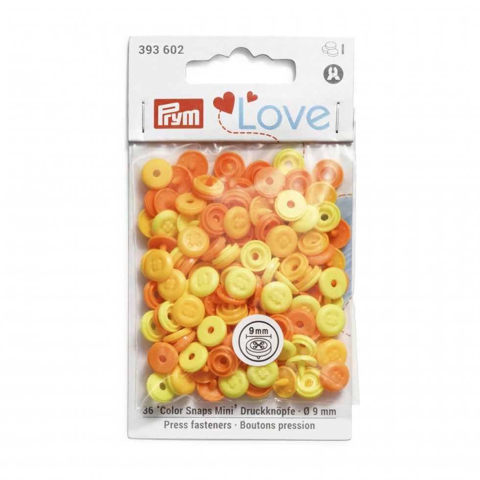 Prym Yellow Love Round Snaps Press Fasteners
