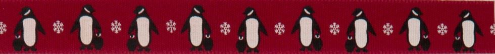 Berisfords Penguins Ribbon Red