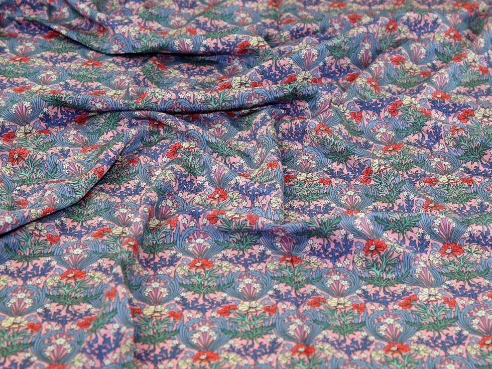 Liberty London Pink Bronwyn Kensington Silk Crepe De Chine Fabric