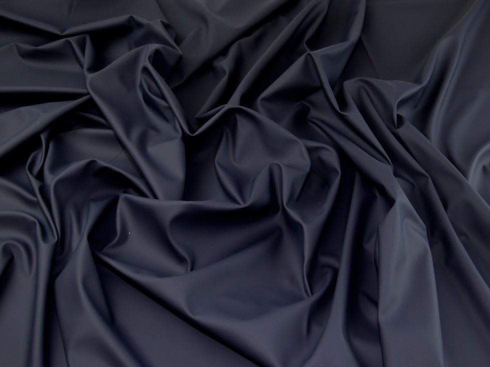 Navy Deadstock Algarve Pu Stretch Knit Fabric