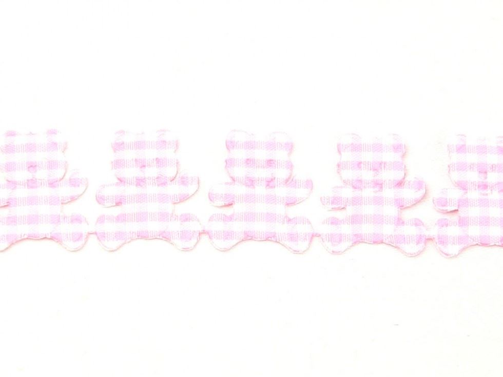 Pink Gingham Teddy Bear Trim