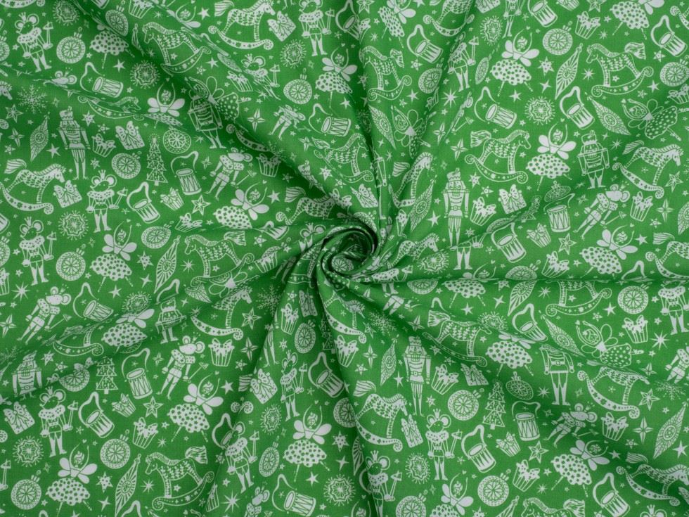 Printed Polycotton Fabric Green
 