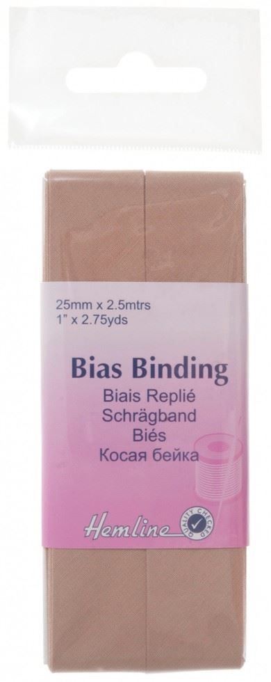 Hemline Fawn Polycotton Bias Binding Tape